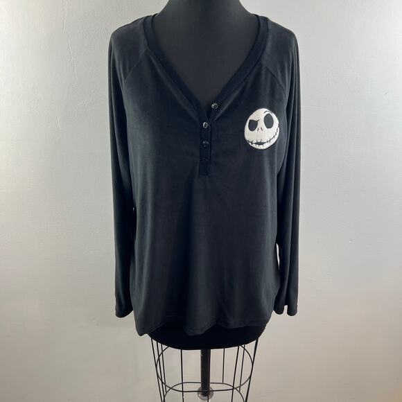 Disney The Nightmare Before Christmas Black Pajama Top Sleepwear Size XL - Picture 2 of 10